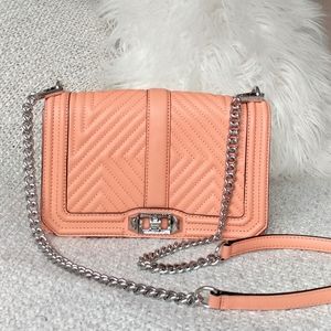 ⭐Rebecca Minkoff Love Quilted Crossbody Peach